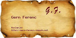 Gern Ferenc névjegykártya