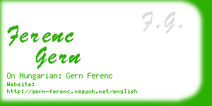 ferenc gern business card
